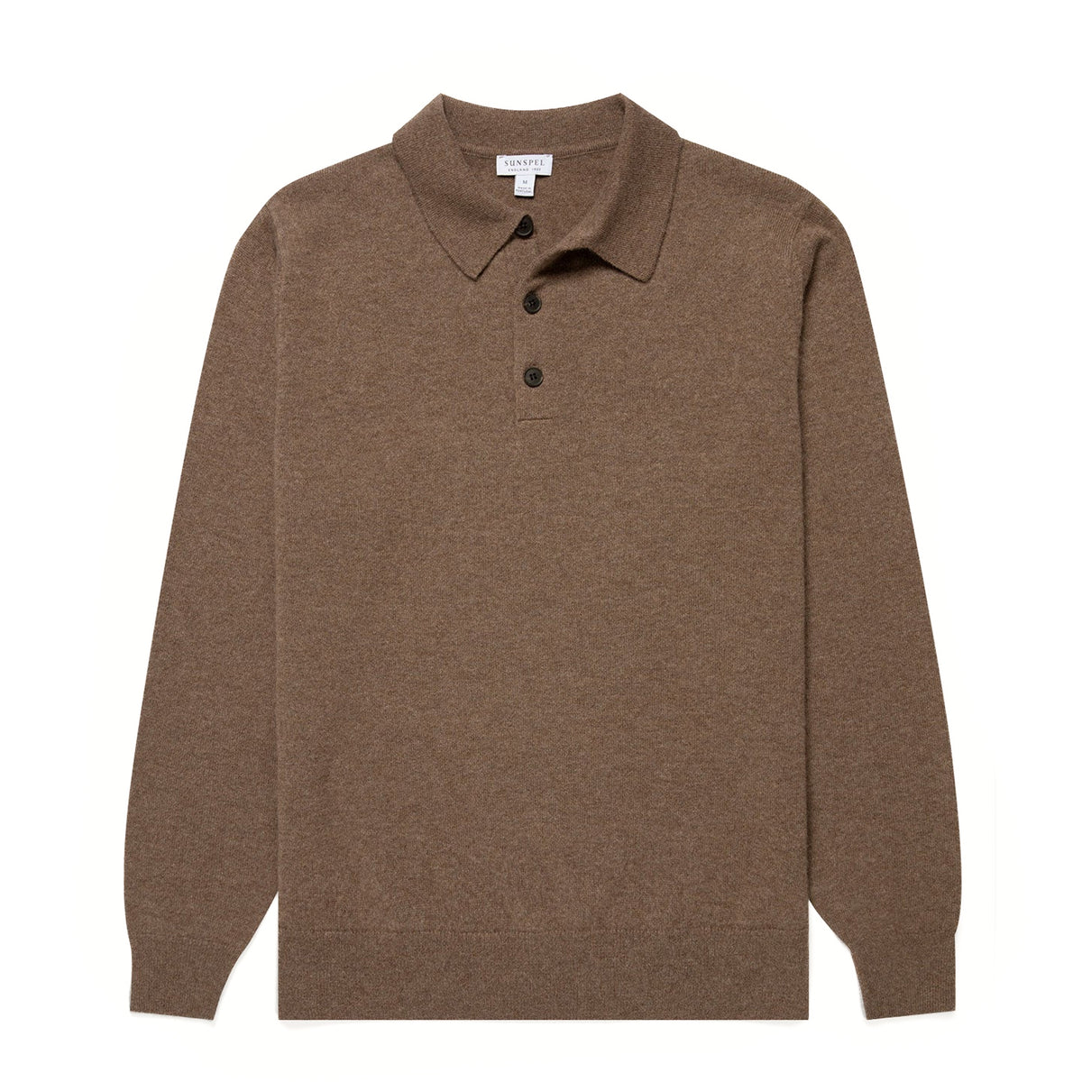 Sunspel Cashmere Polo Taupe