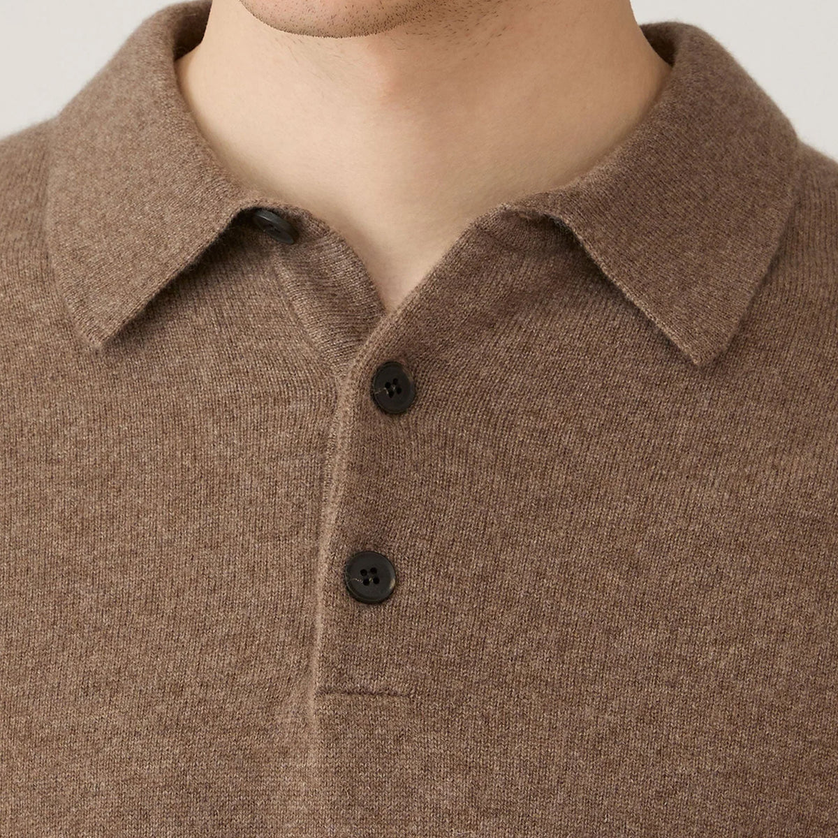Sunspel Cashmere Polo Taupe