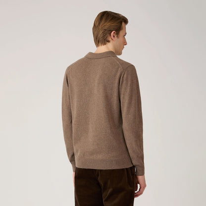 Sunspel Cashmere Polo Taupe