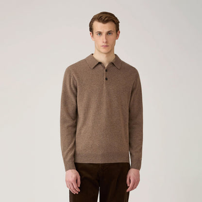 Sunspel Cashmere Polo Taupe