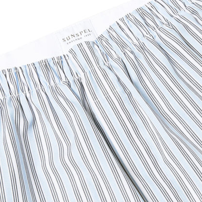 Sunspel Classic Boxer Short Blue Mix Stripe