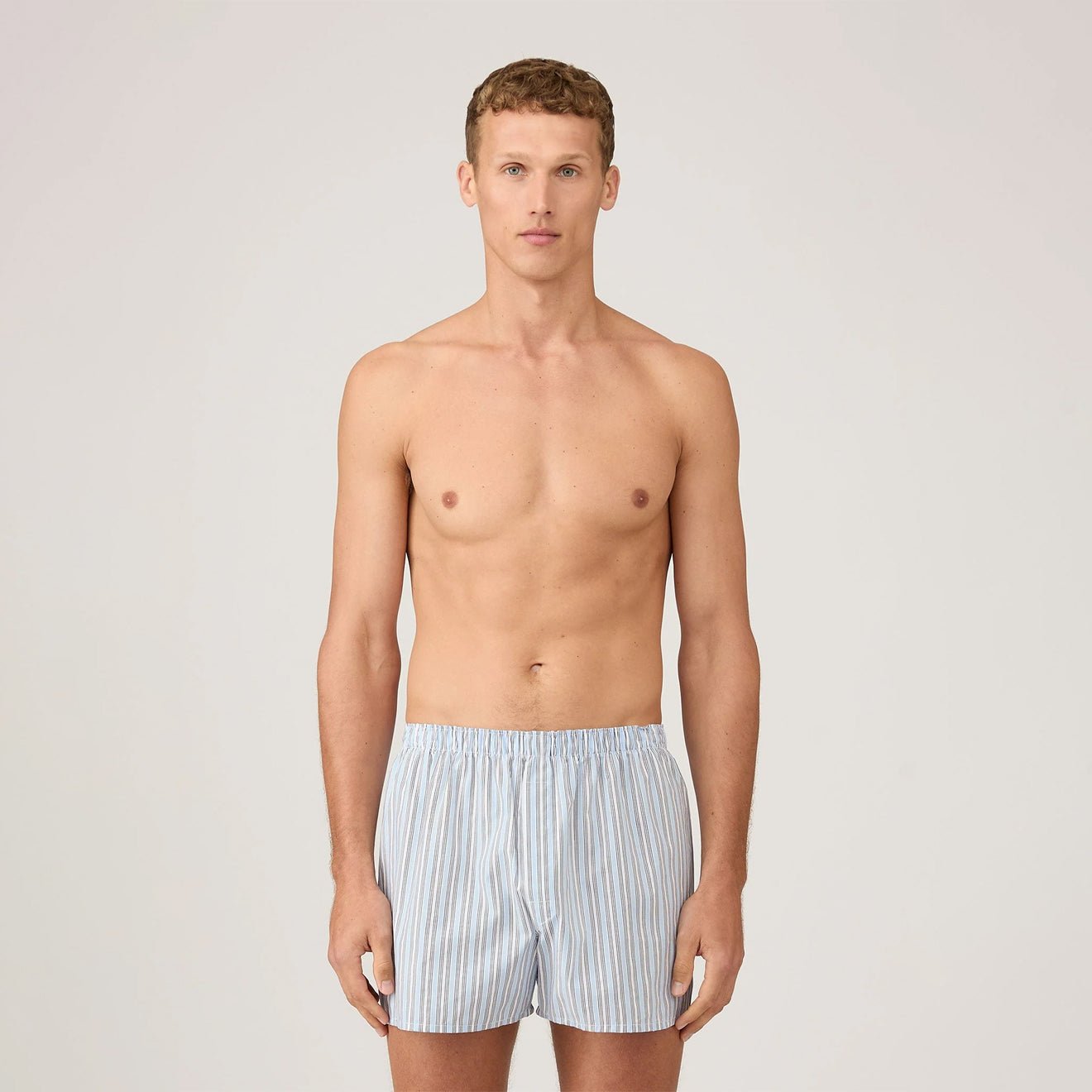 Sunspel Classic Boxer Short Blue Mix Stripe