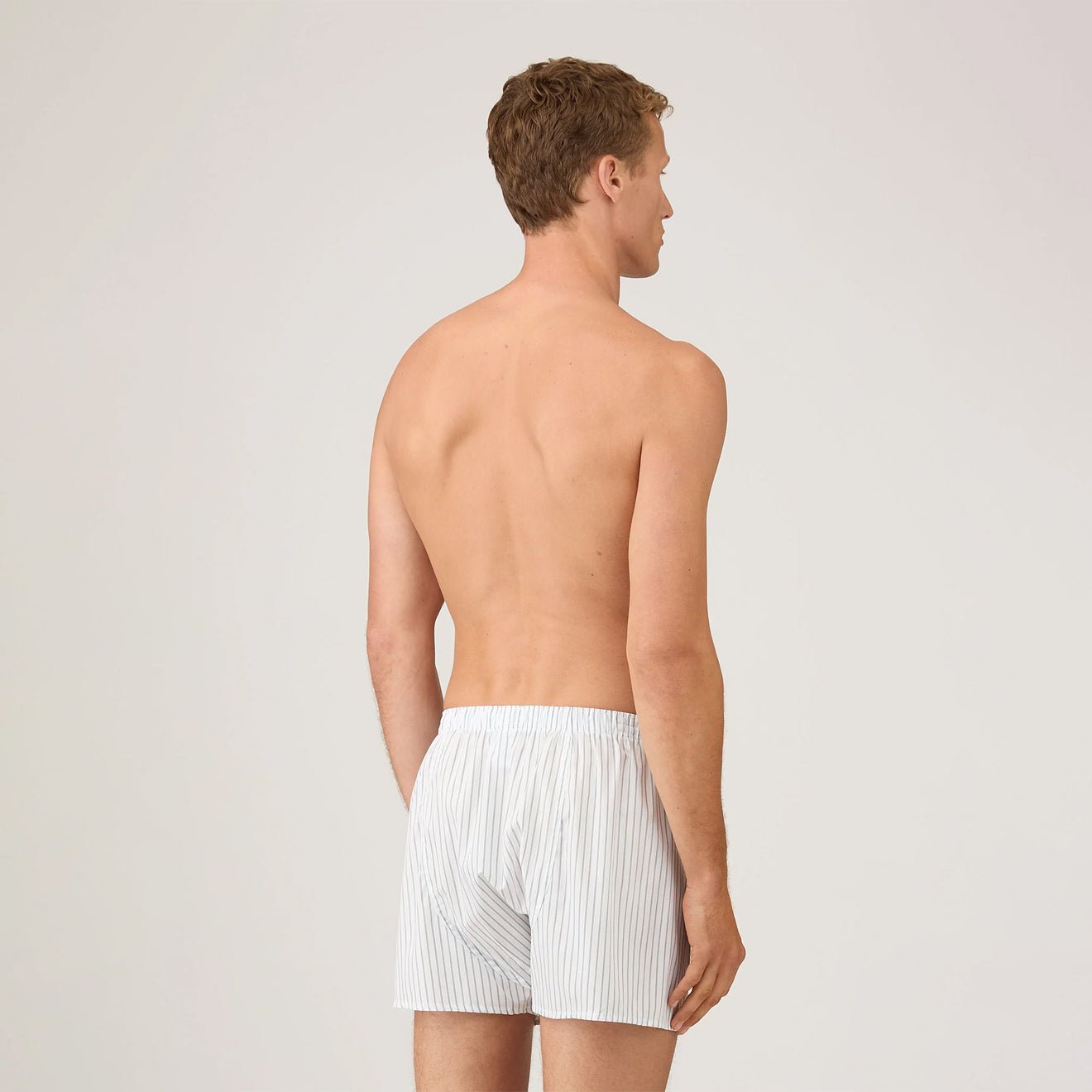 Sunspel Classic Boxer Short White / Blue / Green Archive Stripe - The Sporting Lodge