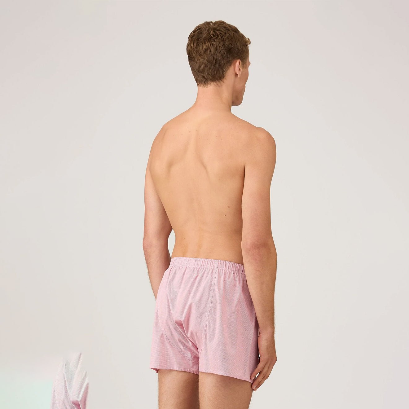 Sunspel Classic Boxer Short White / Red Micro Gingham