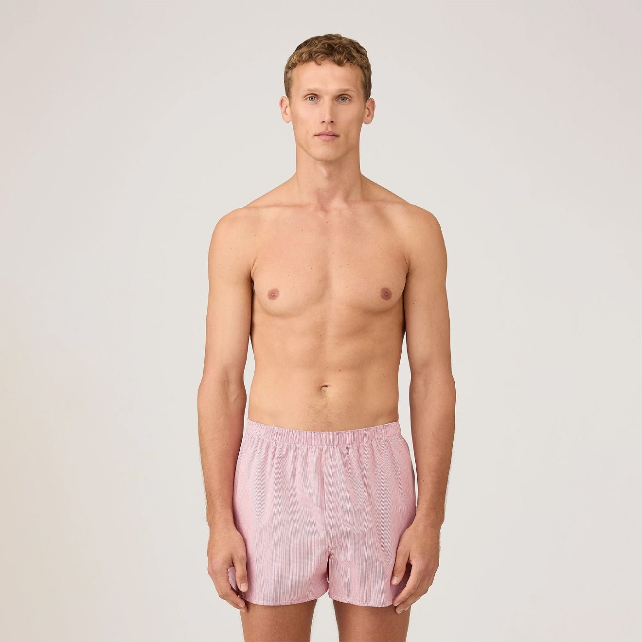 Sunspel Classic Boxer Short White / Red Micro Gingham