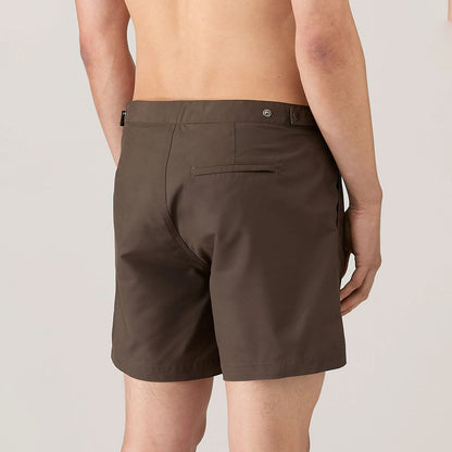 Sunspel Classic Swim Shorts Dark Walnut