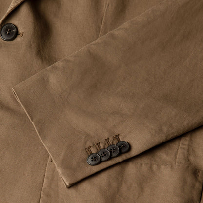 Sunspel Cotton Linen Blazer Dark Cedar