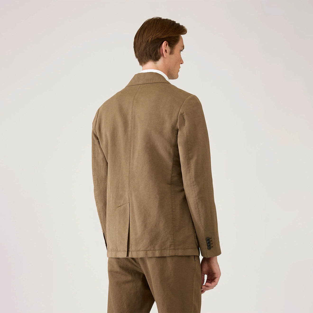 Sunspel Cotton Linen Blazer Dark Cedar