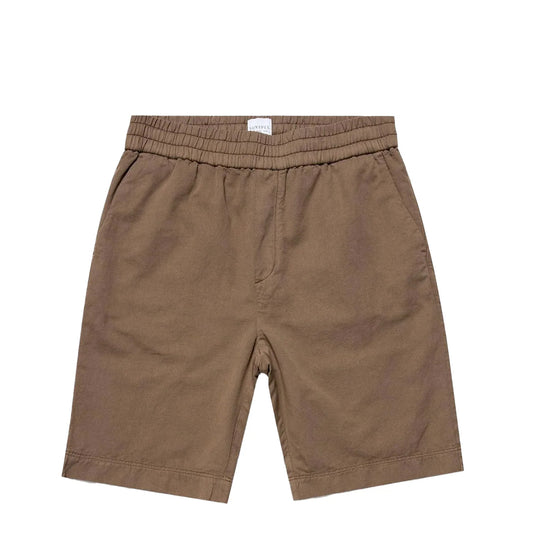 Sunspel Cotton Linen Drawstring Shorts Dark Tan - The Sporting Lodge