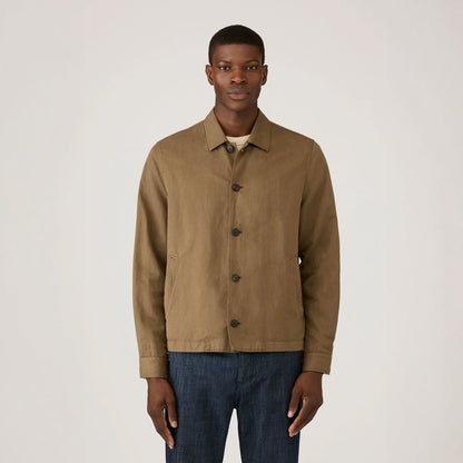 Sunspel Cotton Linen Jacket Dark Cedar - The Sporting Lodge