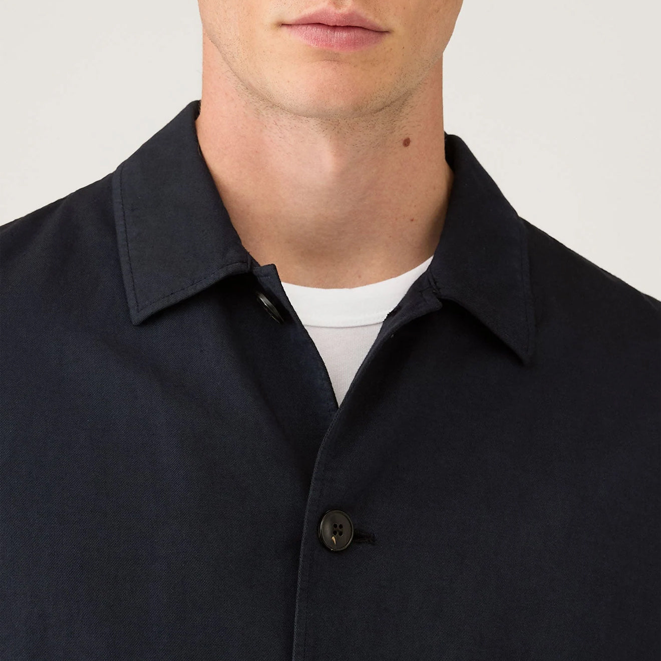 Sunspel Cotton Linen Jacket Navy