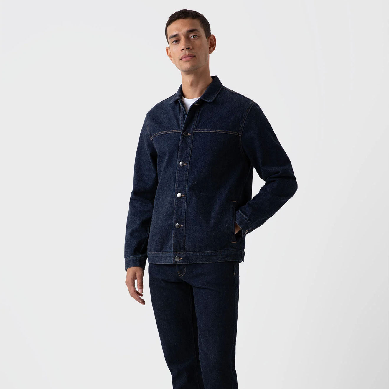 Sunspel Denim Jacket Denim Rinse Wash - The Sporting Lodge