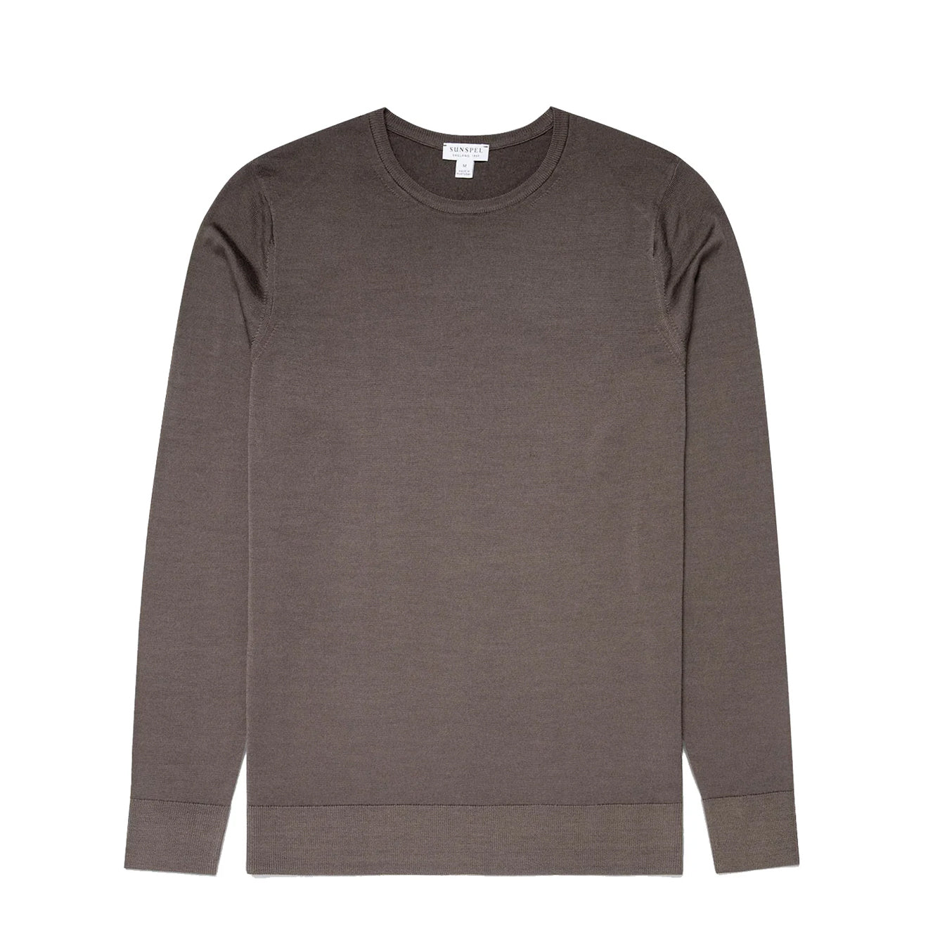 Sunspel Extra-Fine Merino Crew Neck Knit Cedar - The Sporting Lodge