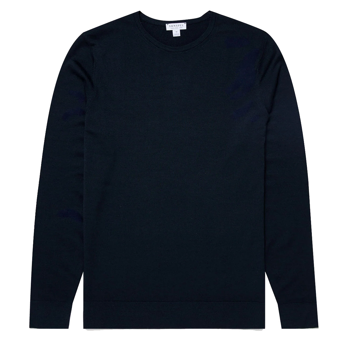 Sunspel Extra-Fine Merino Crew Neck Knit Light Navy - The Sporting Lodge
