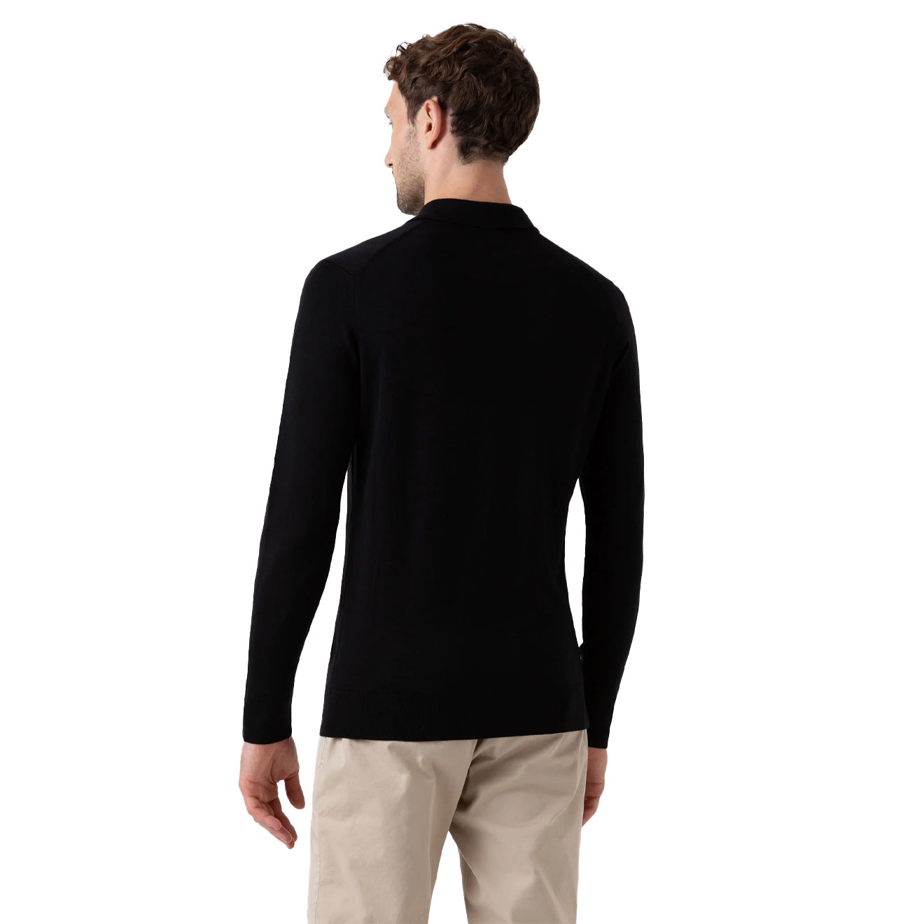Sunspel Extra-Fine Merino Polo Shirt Black - The Sporting Lodge