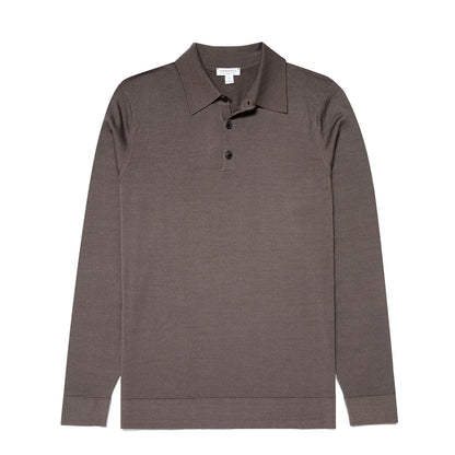 Sunspel Extra-Fine Merino Polo Shirt Cedar