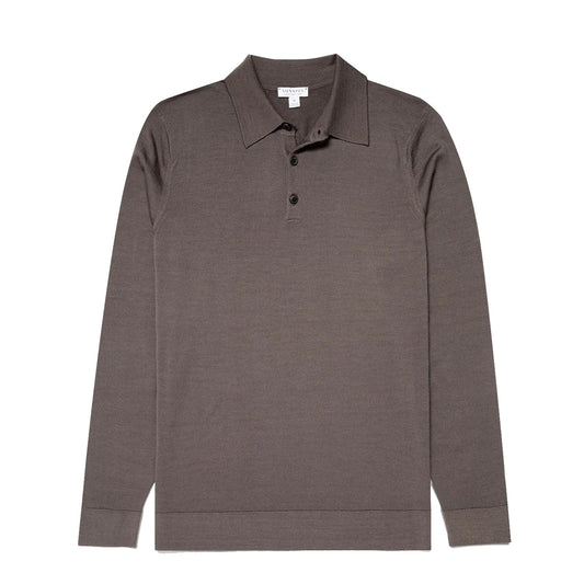 Sunspel Extra-Fine Merino Polo Shirt Cedar - The Sporting Lodge