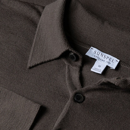 Sunspel Extra-Fine Merino Polo Shirt Cedar