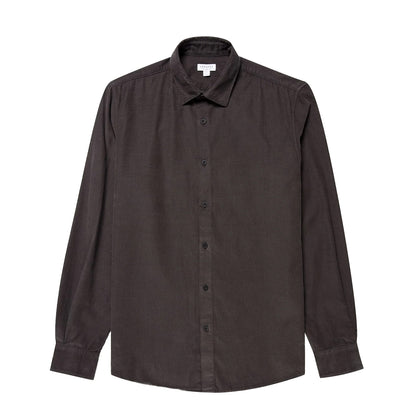 Sunspel Fine Cord Shirt Anthracite