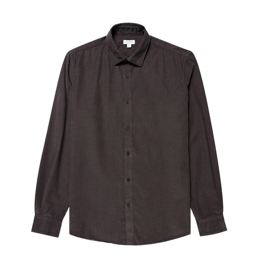 Sunspel Fine Cord Shirt Anthracite