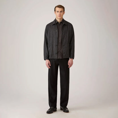 Sunspel Fine Cord Shirt Anthracite