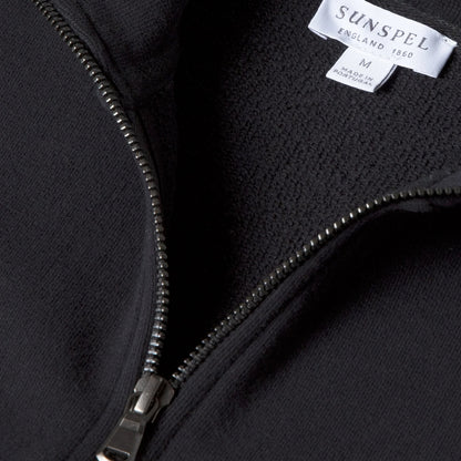 Sunspel Half Zip Sweatshirt Black