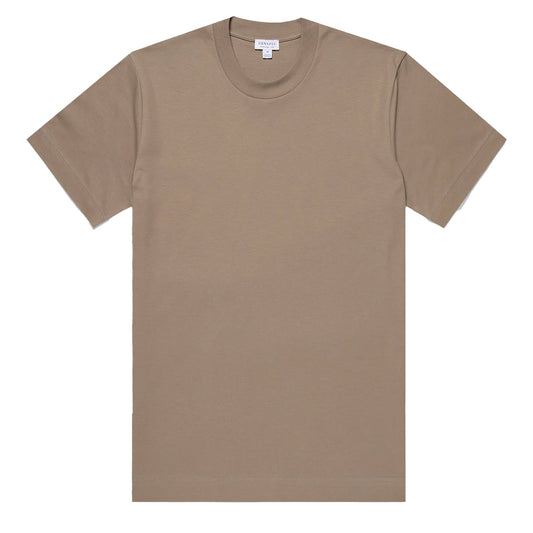 Sunspel Heavy Weight S/S Crew Tee Dark Stone