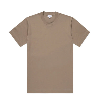 Sunspel Heavy Weight S/S Crew Tee Dark Stone - The Sporting Lodge