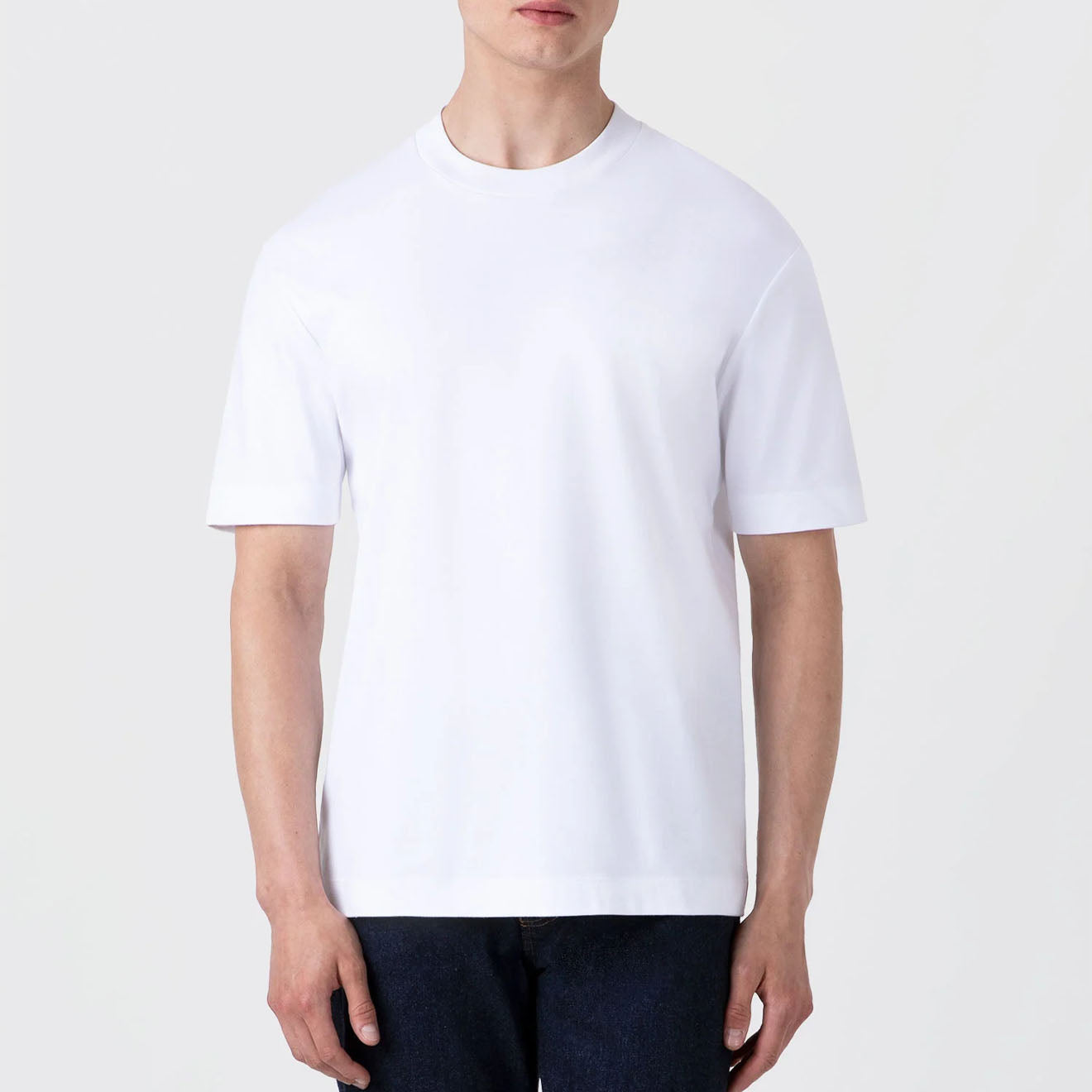 Sunspel Heavy Weight S/S Crew Tee White - The Sporting Lodge