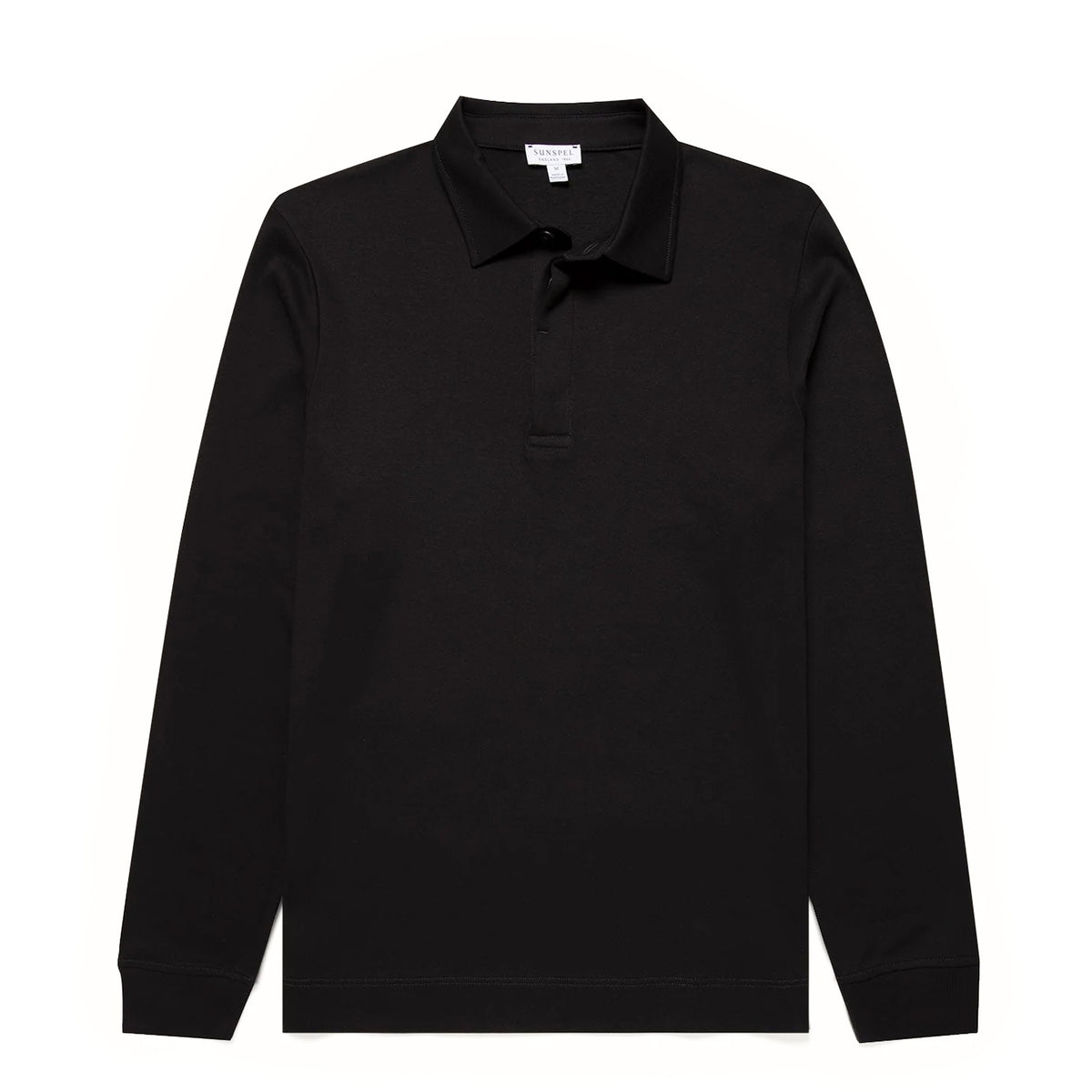 Sunspel Heavyweight L/S Rugby Polo Black