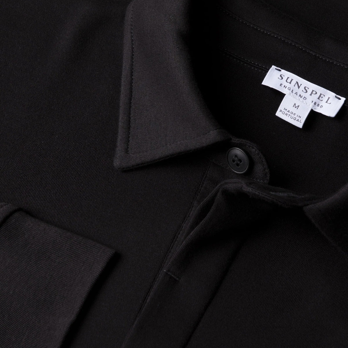 Sunspel Heavyweight L/S Rugby Polo Black