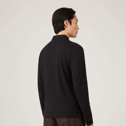 Sunspel Heavyweight L/S Rugby Polo Black