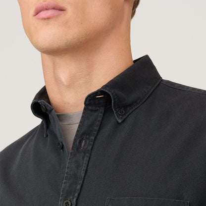 Sunspel Indigo Twill Shirt Black Rinse Denim - The Sporting Lodge