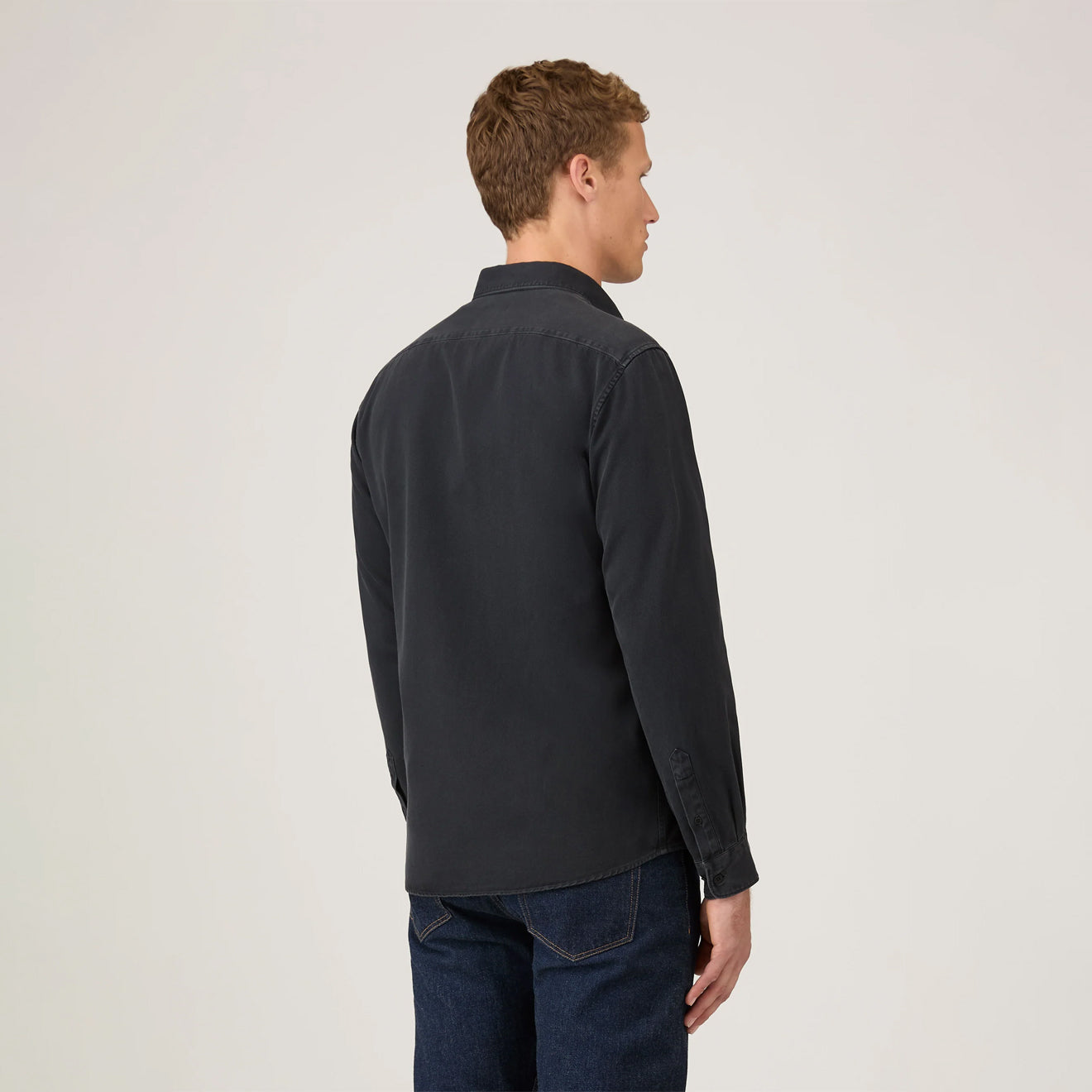 Sunspel Indigo Twill Shirt Black Rinse Denim - The Sporting Lodge