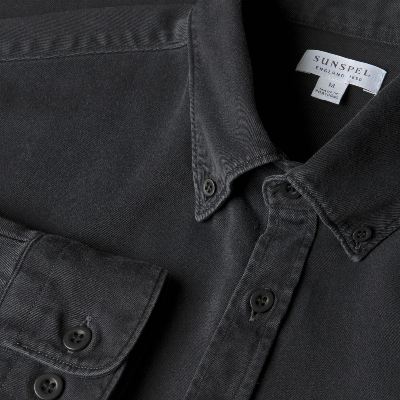 Sunspel Indigo Twill Shirt Black Rinse Denim - The Sporting Lodge