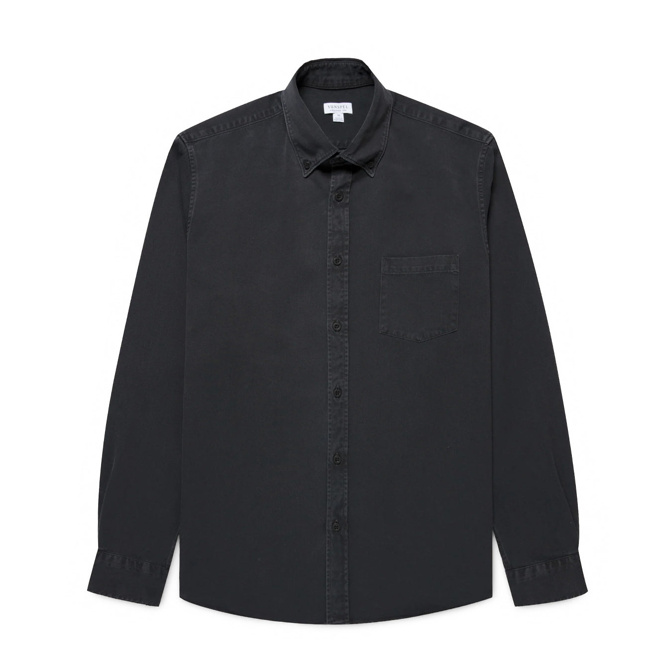 Sunspel Indigo Twill Shirt Black Rinse Denim - The Sporting Lodge
