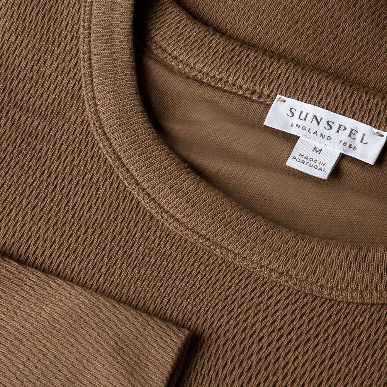 Sunspel LS Cellulock Crew Neck Dark Cedar - The Sporting Lodge