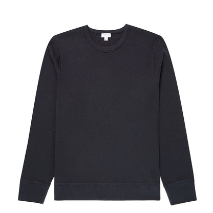 Sunspel LS Cellulock Crew Neck Navy - The Sporting Lodge
