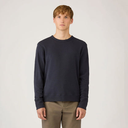 Sunspel LS Cellulock Crew Neck Navy - The Sporting Lodge