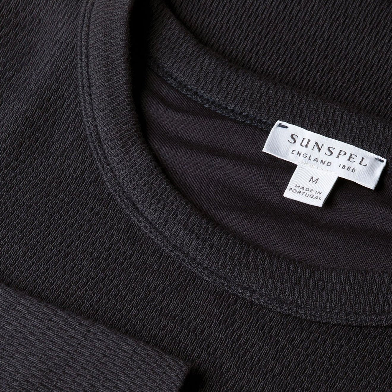 Sunspel LS Cellulock Crew Neck Navy - The Sporting Lodge