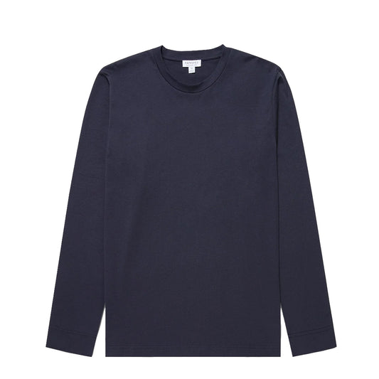 Sunspel LS Riviera T-Shirt Navy - The Sporting Lodge