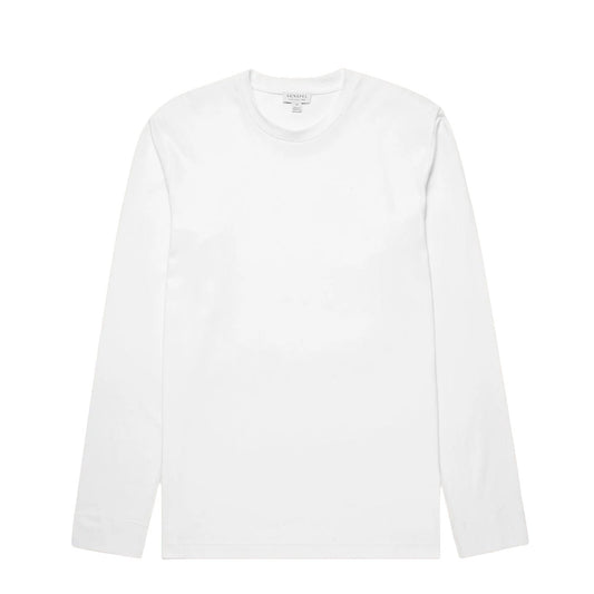Sunspel LS Riviera T-Shirt White - The Sporting Lodge