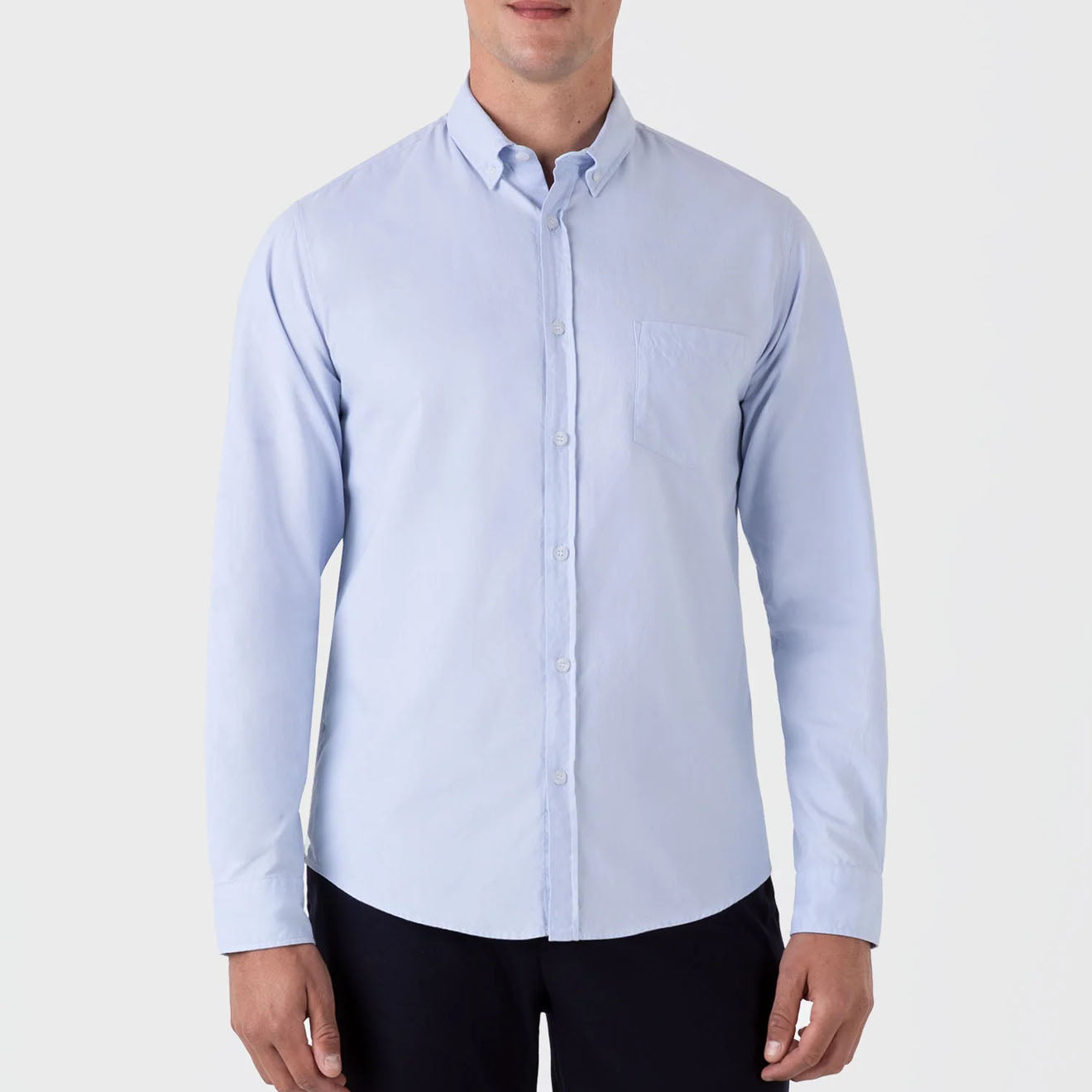 Sunspel L/S Oxford Shirt Light Blue - The Sporting Lodge