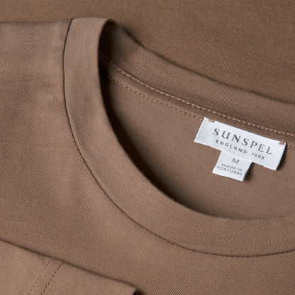 Sunspel L/S Riviera T-Shirt Bark - The Sporting Lodge
