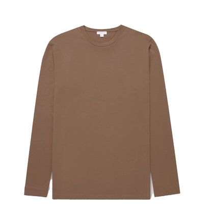 Sunspel L/S Riviera T-Shirt Bark - The Sporting Lodge