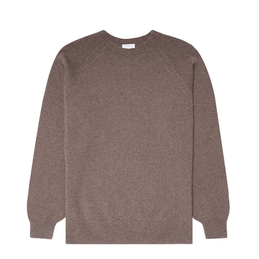 Sunspel Lambswool Crew Neck Knit Cedar - The Sporting Lodge