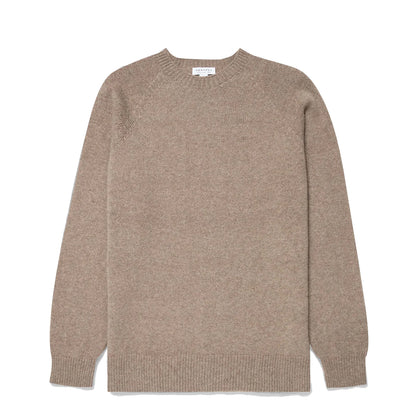 Sunspel Lambswool Crew Neck Sandstone - The Sporting Lodge