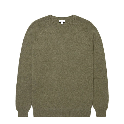 Sunspel Lambswool Crew Neck Sea Moss - The Sporting Lodge