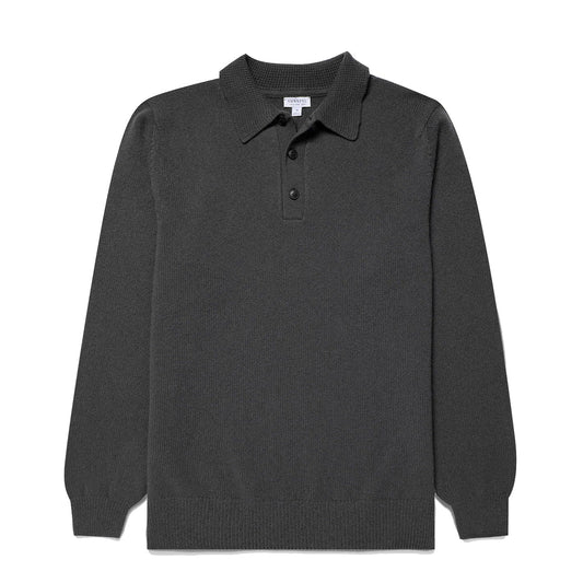 Sunspel Lambswool Polo Drill Green - The Sporting Lodge