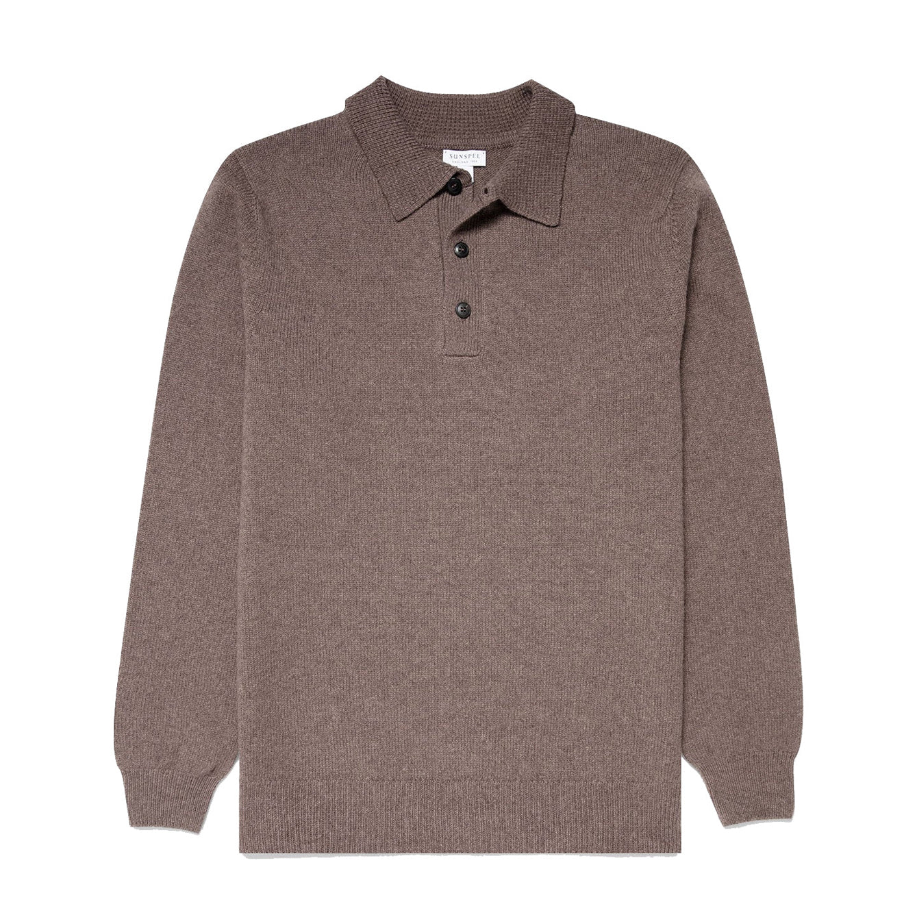 Sunspel Lambswool Polo Shirt Cedar - The Sporting Lodge